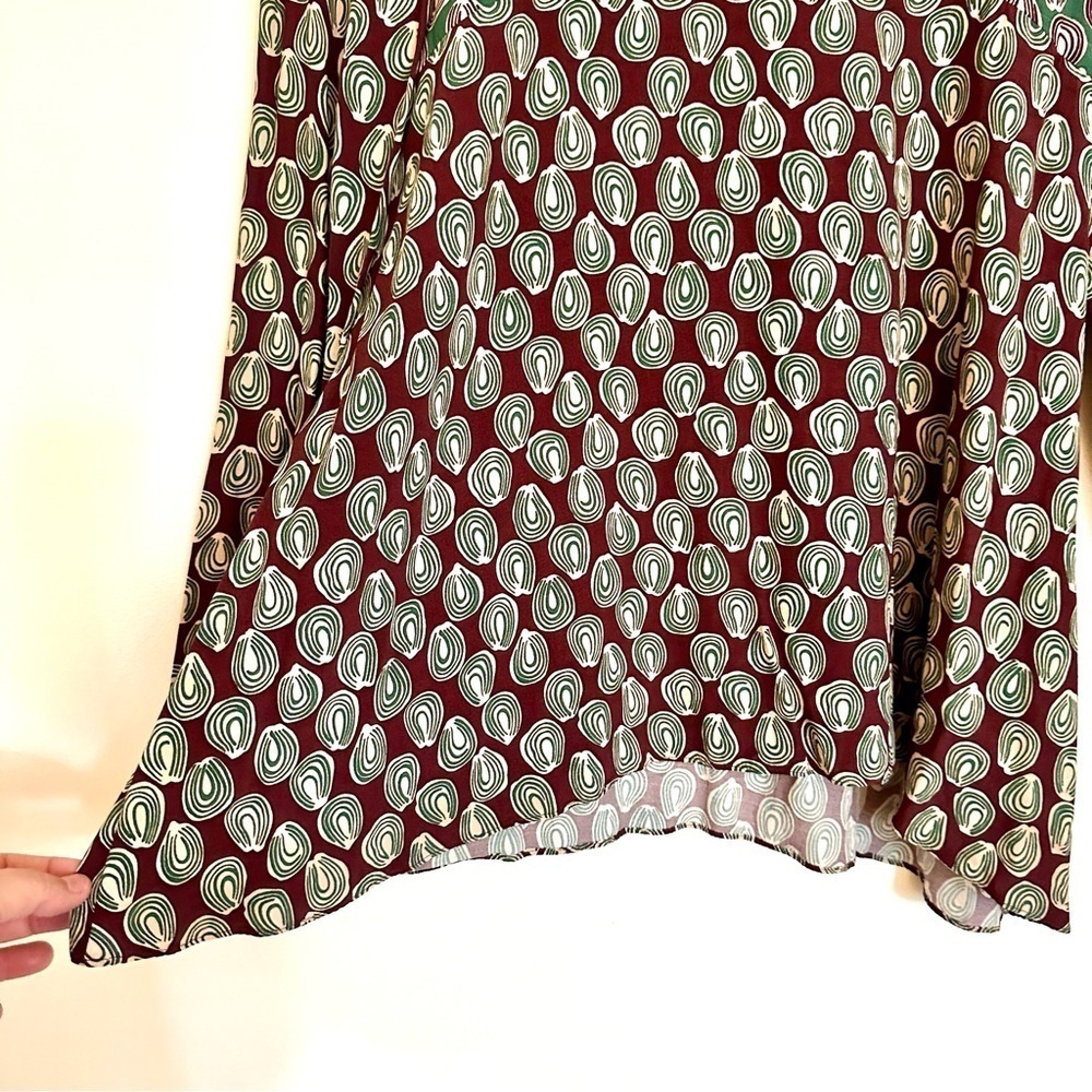 Boden Green and Brown Circle Patten Women’s Top Size 6R - Picture 5 of 11